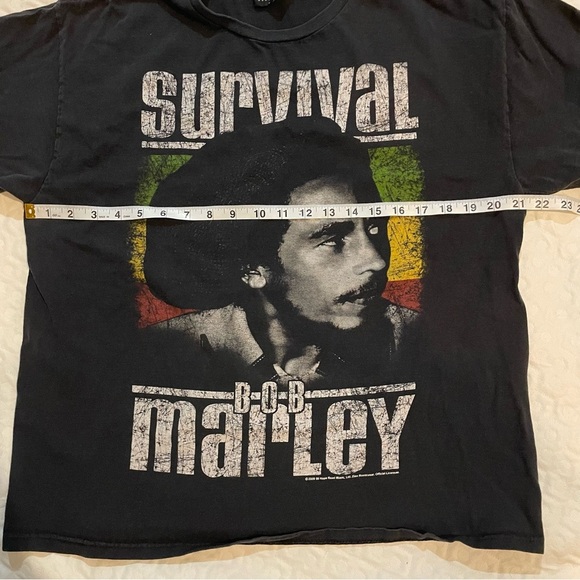 Zion Rootswear Bob Marley Survival Black T Shirt 2009 Mens Size Large Cotton Tee - Picture 6 of 8